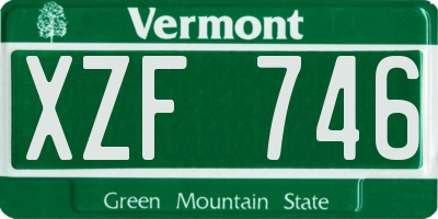 VT license plate XZF746