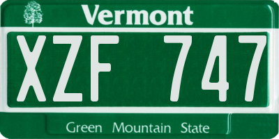VT license plate XZF747