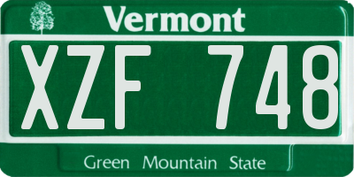VT license plate XZF748