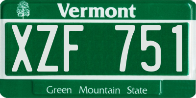 VT license plate XZF751