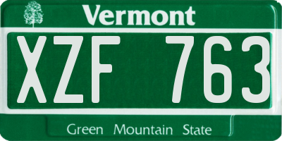 VT license plate XZF763