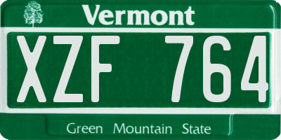 VT license plate XZF764