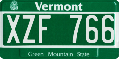 VT license plate XZF766