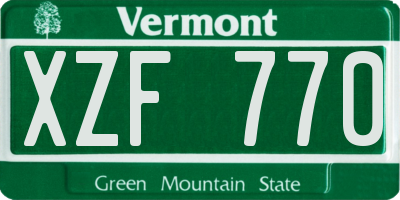 VT license plate XZF770