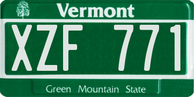 VT license plate XZF771