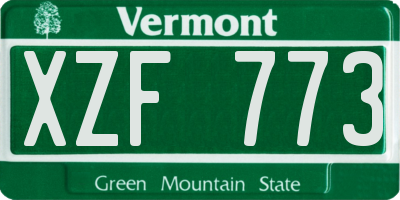 VT license plate XZF773