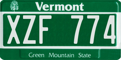 VT license plate XZF774