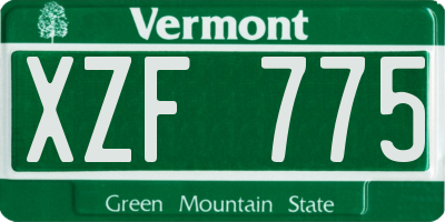 VT license plate XZF775