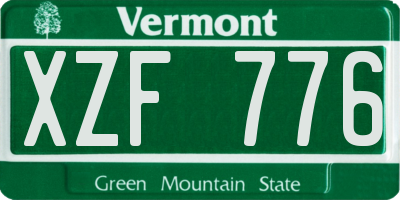VT license plate XZF776