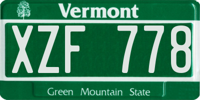 VT license plate XZF778