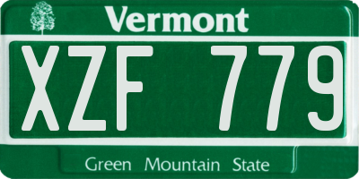 VT license plate XZF779