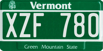 VT license plate XZF780