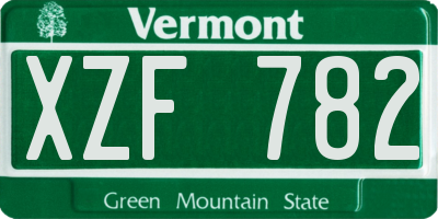 VT license plate XZF782