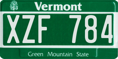 VT license plate XZF784