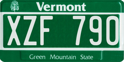VT license plate XZF790