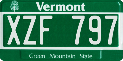 VT license plate XZF797