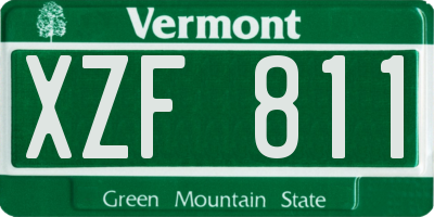 VT license plate XZF811