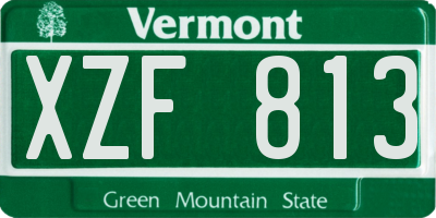 VT license plate XZF813