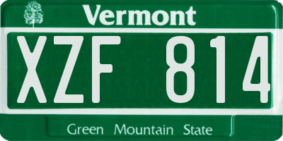 VT license plate XZF814