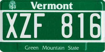 VT license plate XZF816