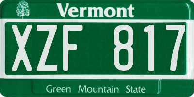 VT license plate XZF817