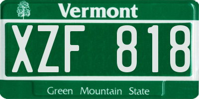 VT license plate XZF818