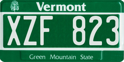 VT license plate XZF823