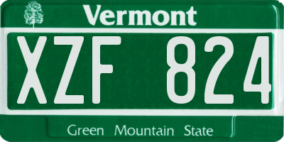 VT license plate XZF824