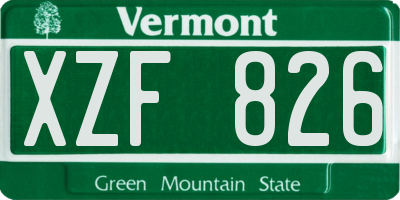 VT license plate XZF826