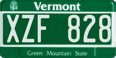 VT license plate XZF828
