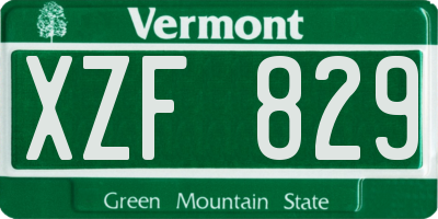VT license plate XZF829
