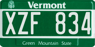 VT license plate XZF834
