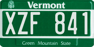 VT license plate XZF841