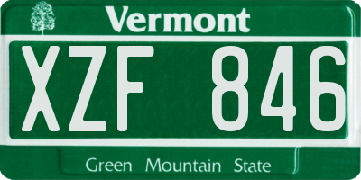 VT license plate XZF846
