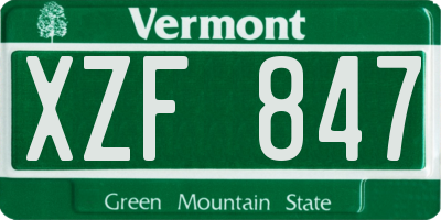 VT license plate XZF847