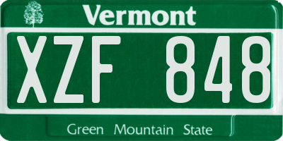 VT license plate XZF848