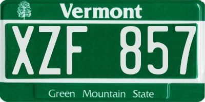 VT license plate XZF857