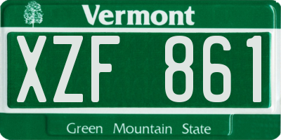 VT license plate XZF861