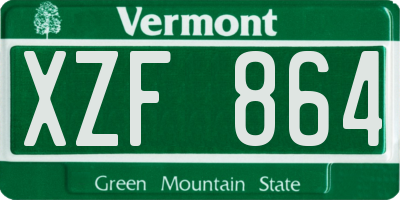 VT license plate XZF864