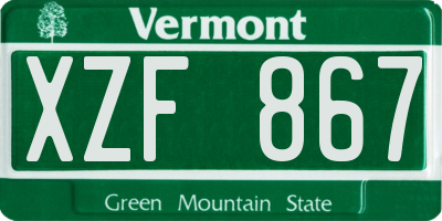 VT license plate XZF867