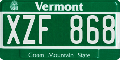 VT license plate XZF868