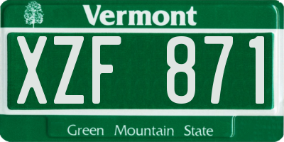 VT license plate XZF871