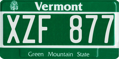 VT license plate XZF877