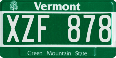 VT license plate XZF878