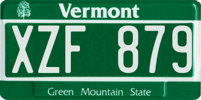 VT license plate XZF879