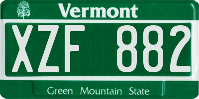VT license plate XZF882