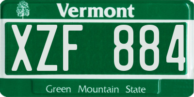 VT license plate XZF884