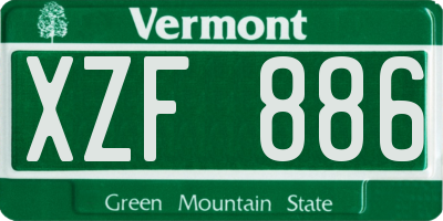 VT license plate XZF886