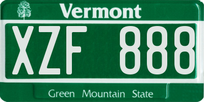 VT license plate XZF888