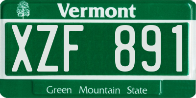 VT license plate XZF891